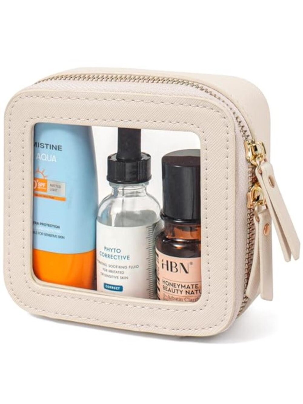 Clear Makeup Bag TSA Approved Toiletry Bag Travel Cosmetic Organizer Set